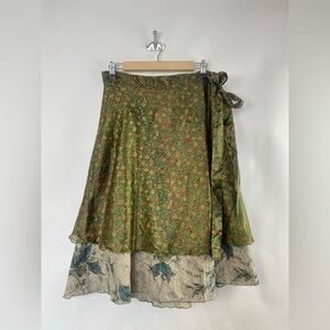 Earthbound Silk Wrap Skirt Paisley